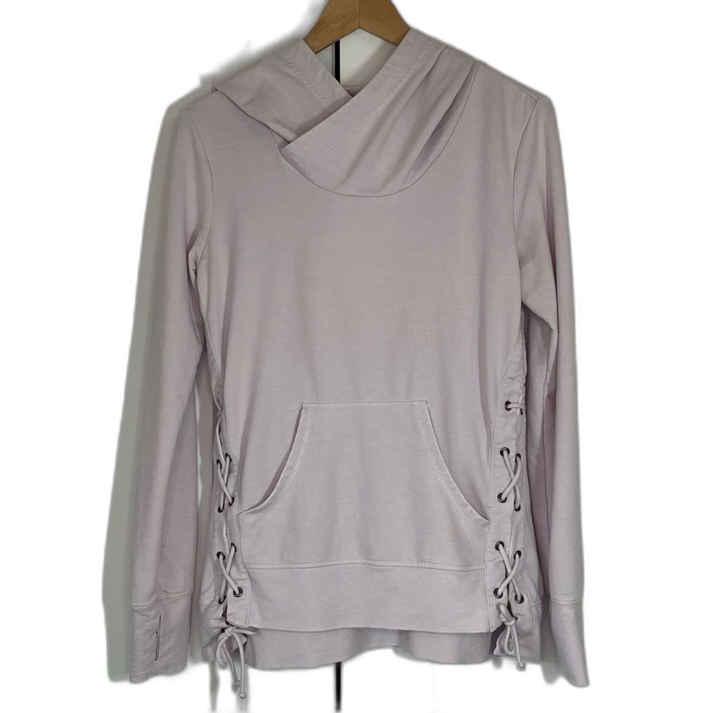 Brisas Women's Lilac/Light Purple Lace-Up Sides Hoodie Sweatshirt - Size Small